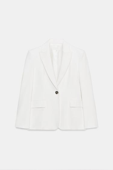 VESTE AJUSTÉE À ÉPAULETTES - Blanc cassé de Zara - Image 7