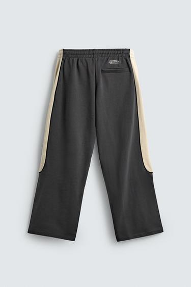 PANTALON COUPE DÉCONTRACTÉE COLOR BLOCK - Gris anthracite de Zara - Image 7