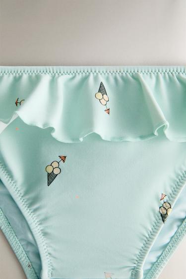 CHILDREN'S ICE CREAM RUFFLED BEACH BIKINI BOTTOMS - Light blue by Zara - Image 2