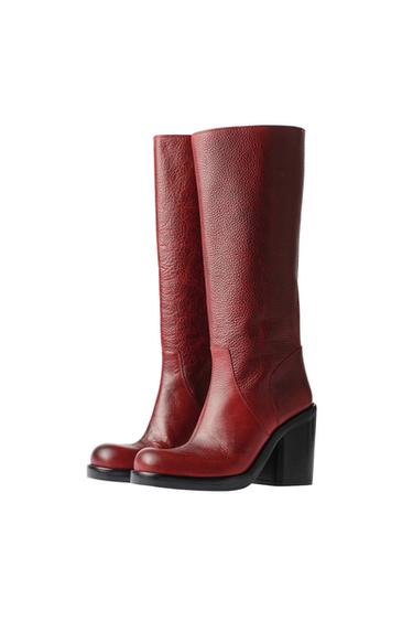 Zara LEATHER HIGH BOOTS WILLY CHAVARRIA X ZARA - Brown