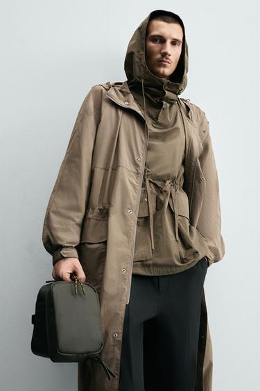 RUBBERISED CROSSBODY BAG - Khaki Green by Zara