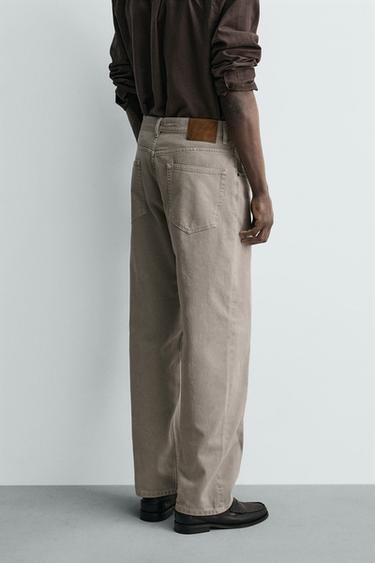 FADED STRAIGHT-LEG JEANS - Light beige by Zara - Image 2