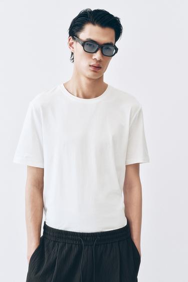 BASIC SLIM FIT T-SHIRT /01 - White by Zara