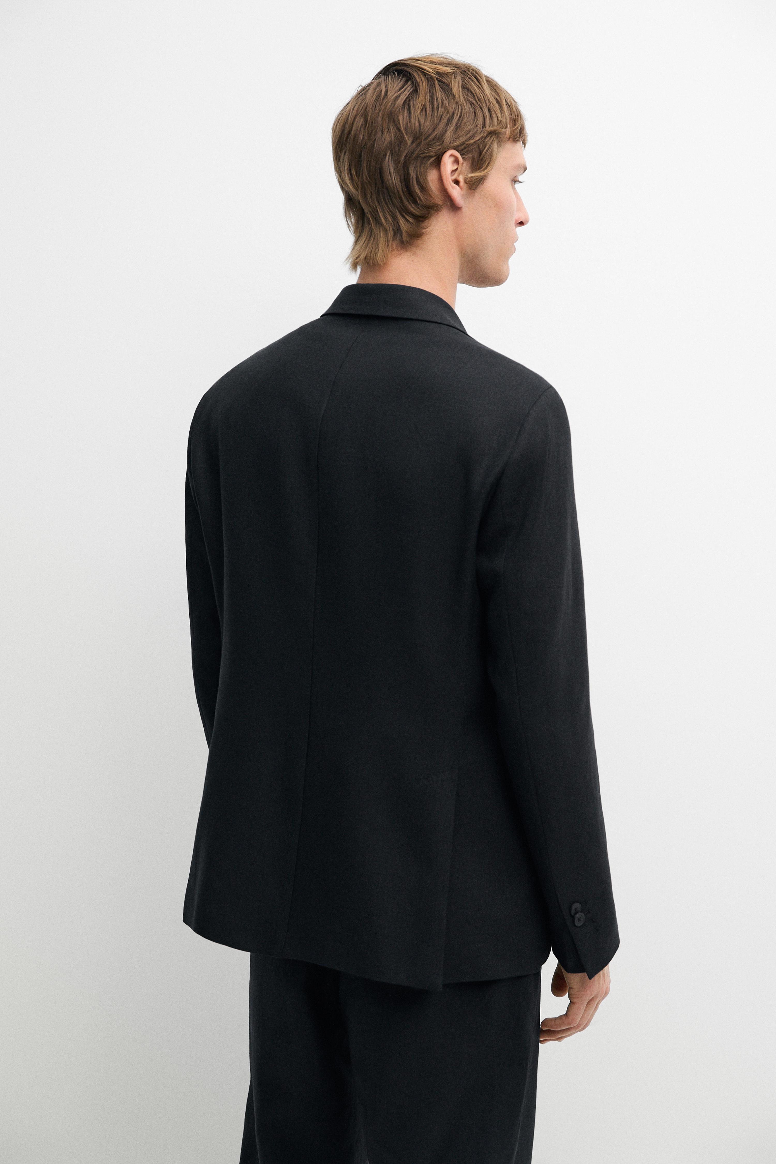 Tailored fit 100% linen suit blazer