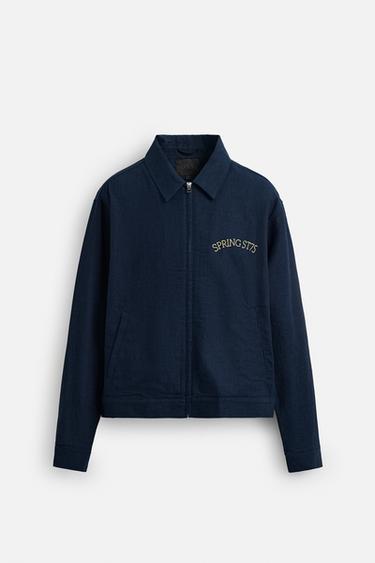 CONTRAST EMBROIDERY JACKET - Blue by Zara - Image 6