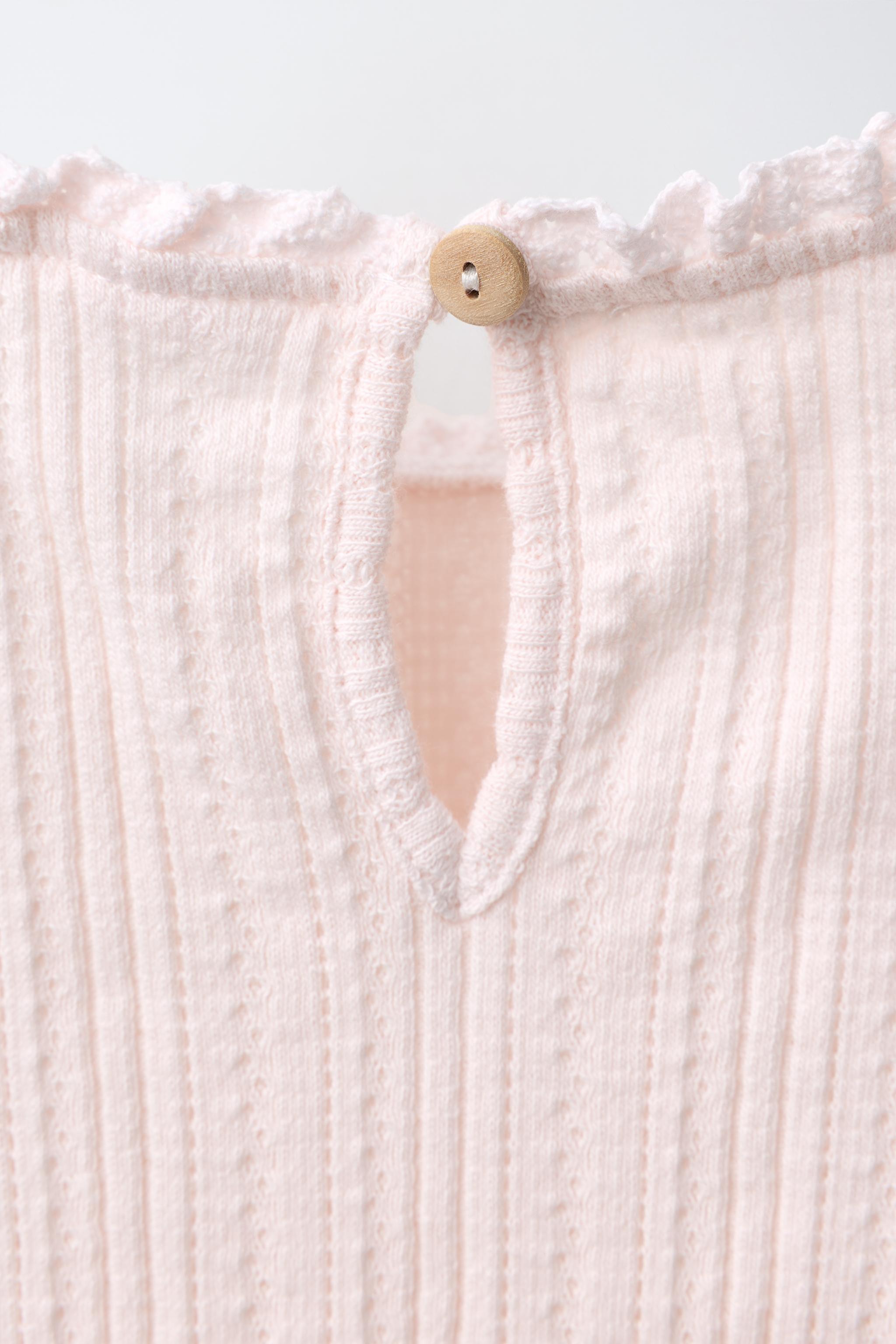 Боди COLLAR для детей, кружево, ажурная вязка — Zara — фото 4