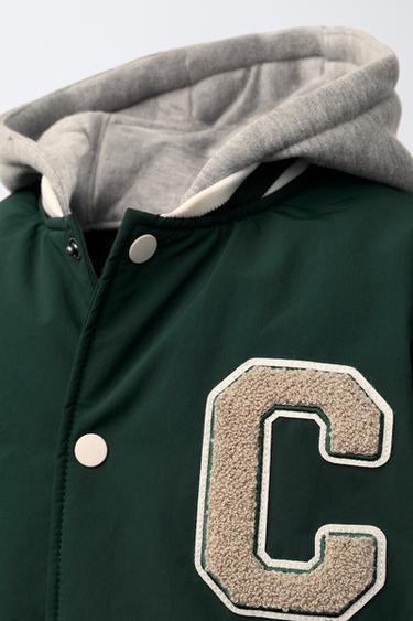 BOMBER JACKET WITH REMOVABLE HOOD AND FLEECE LINING NYLON CAPIBARA CAPYFUN © - Green by Zara - Image 5