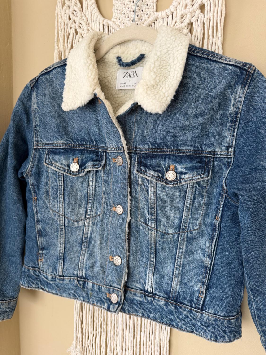 FLEECE TRIM DENIM JACKET - Image 2