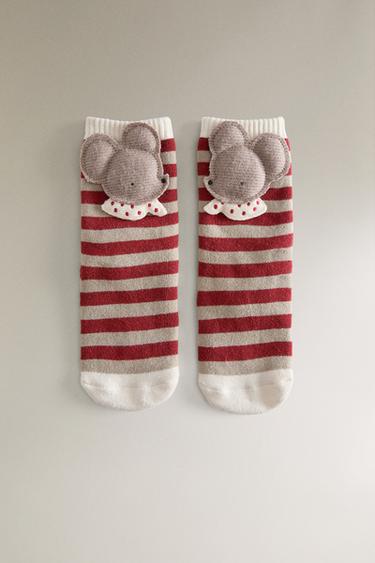 CHILDREN'S MOUSE CHRISTMAS SOCKS - Two-tone by Zara