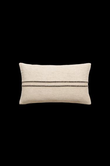 CUSHION COVER WITH LINES - Light beige by Zara - Image 0