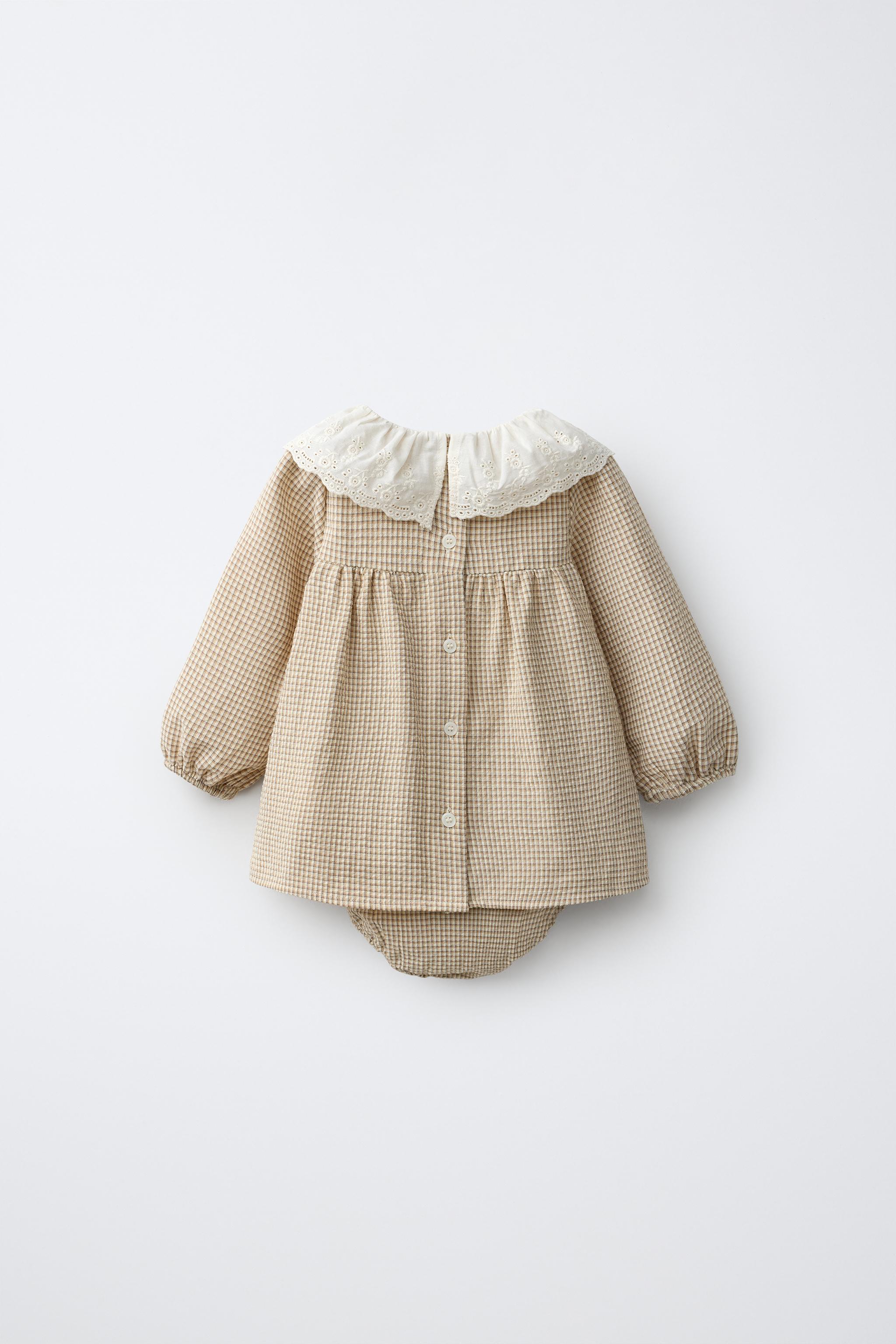 ROBE À COL CLAUDINE ET CULOTTE CARREAUX VICHY