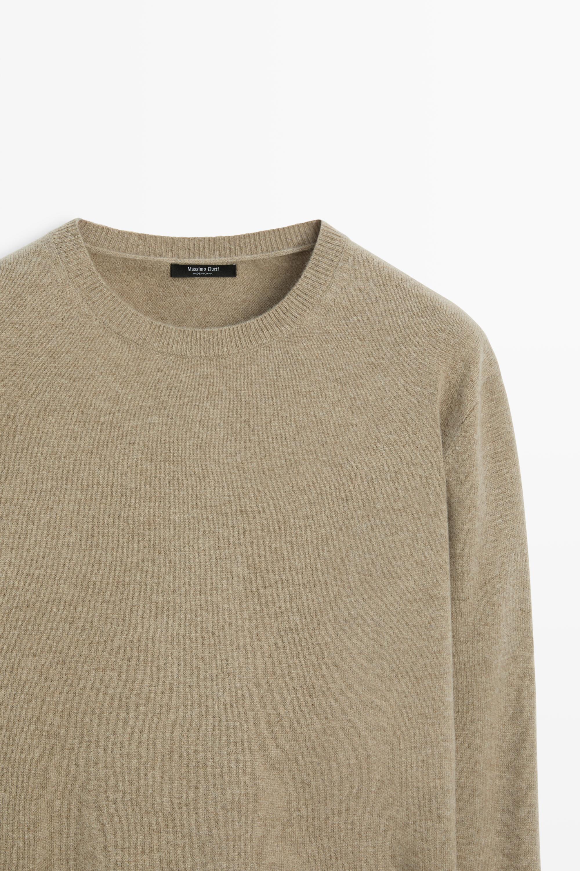 Pull en maille mélangée de laine à col rond