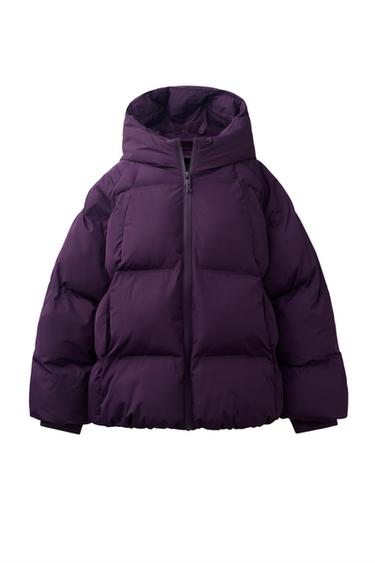 WATER-REPELLENT HOODED PADDED JACKET - Purple by Zara