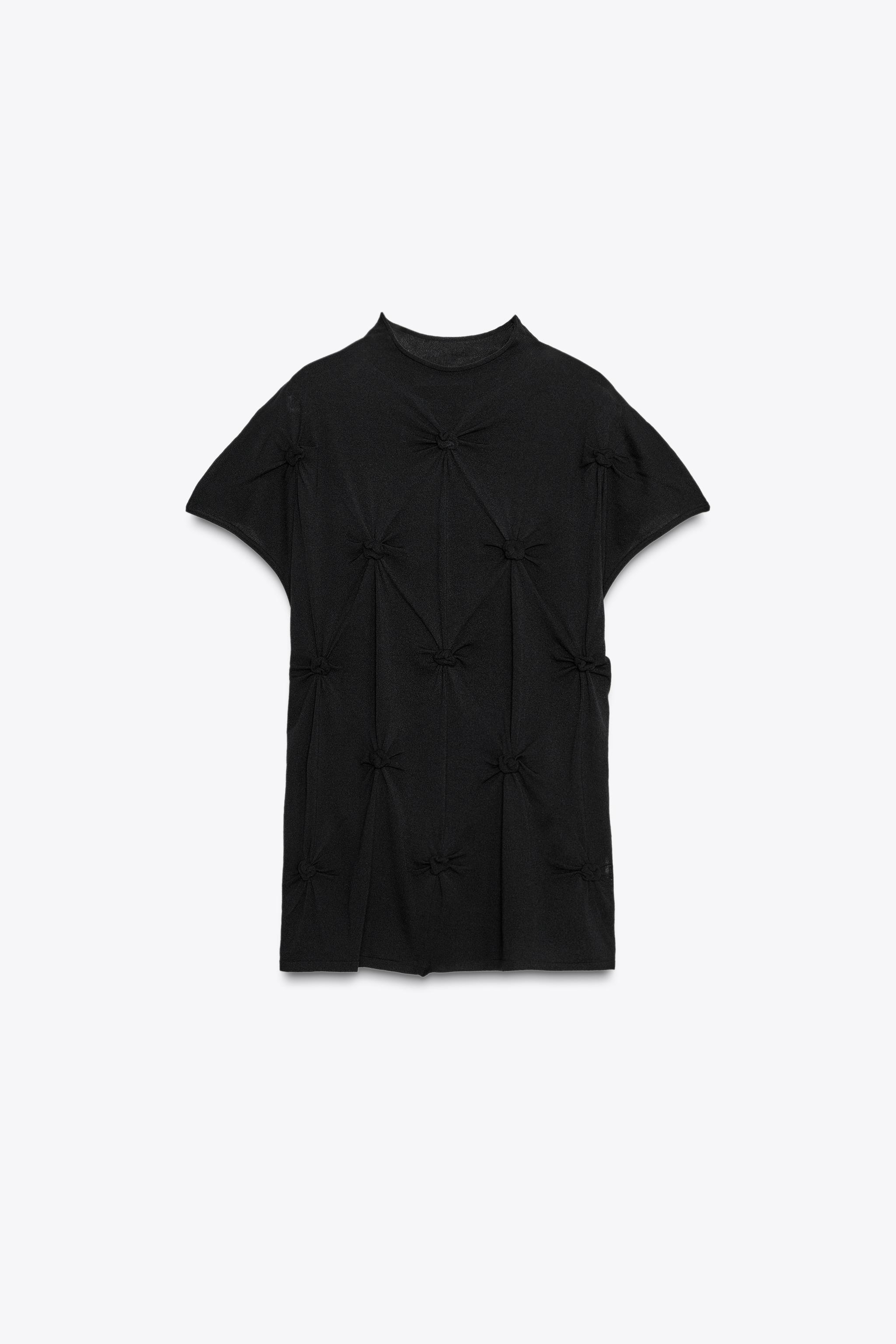 【新品未使用】NKNIT KNIT T-shirt BLACK WASHED PRINTED KNIT T-SHIRT - Black | ZARA United States