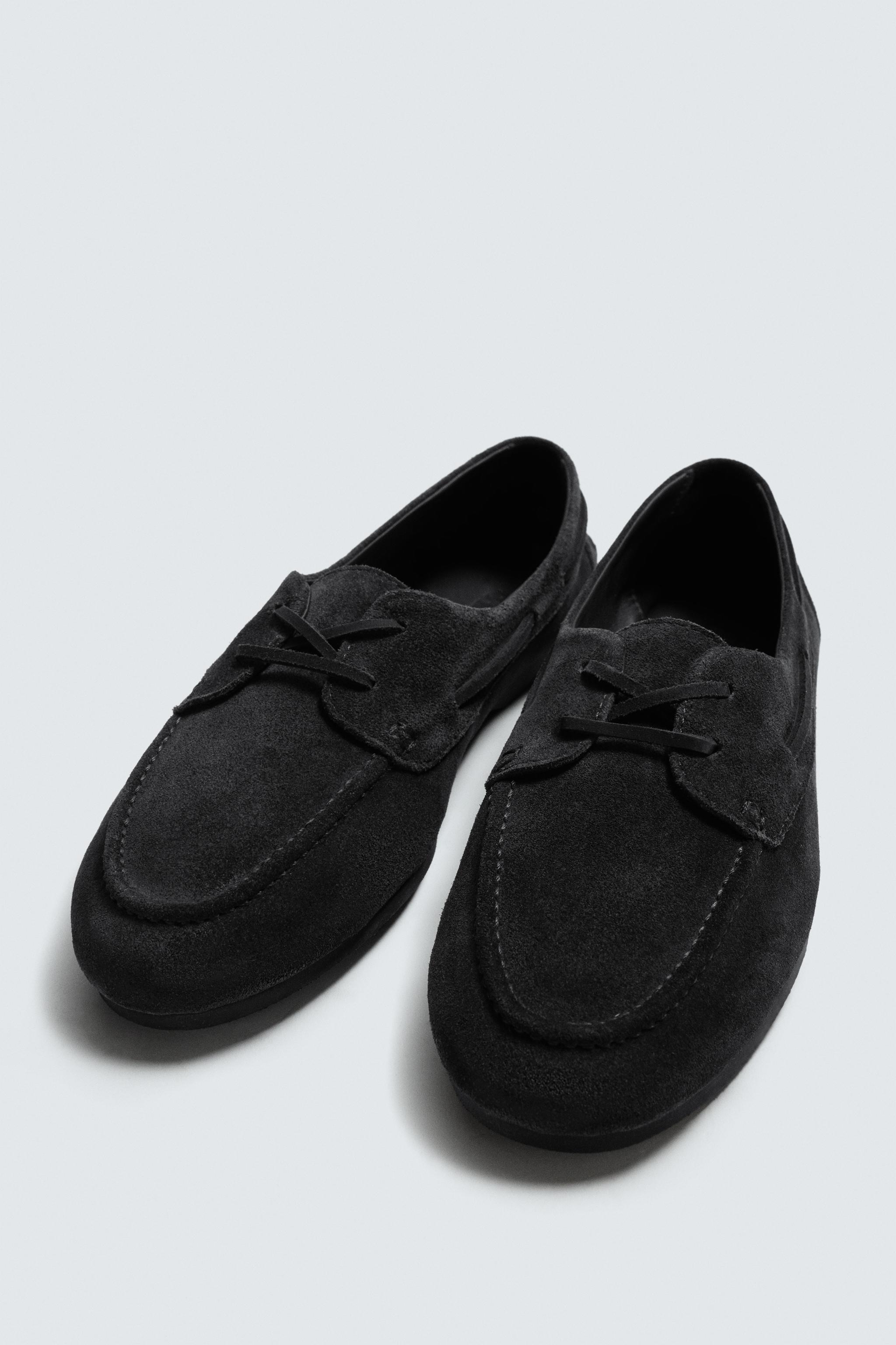 LEATHER BOAT SHOES WITH VIBRAM® SOLE AARON LEVINE X ZARA