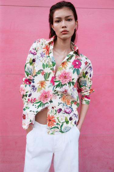 moda blusa estampado floral zara