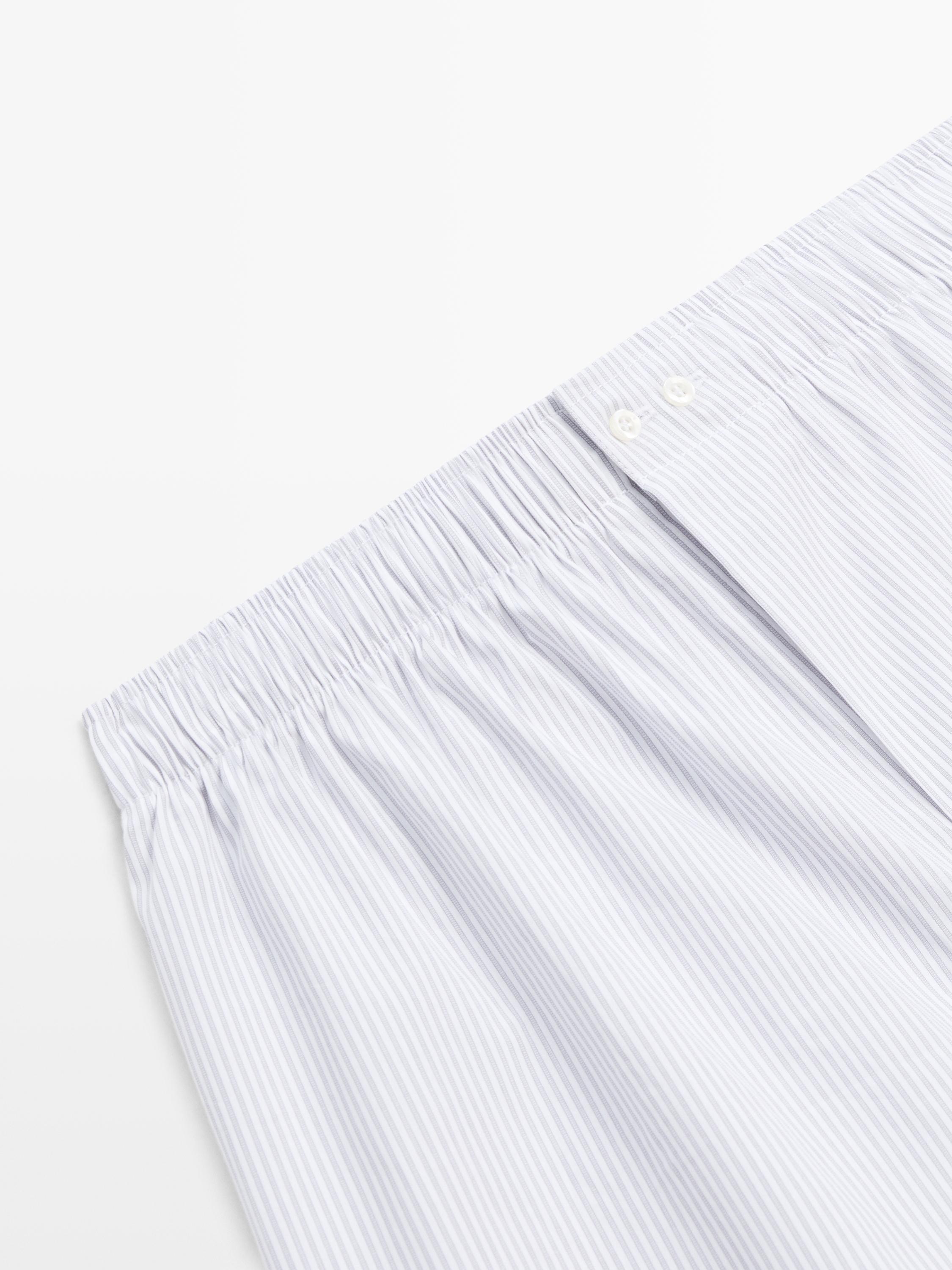 100% cotton striped boxers