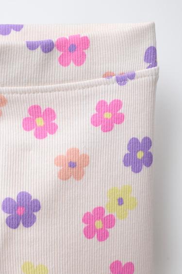 LEGGING CÔTELÉ IMPRIMÉ - Mauve de Zara - Image 2