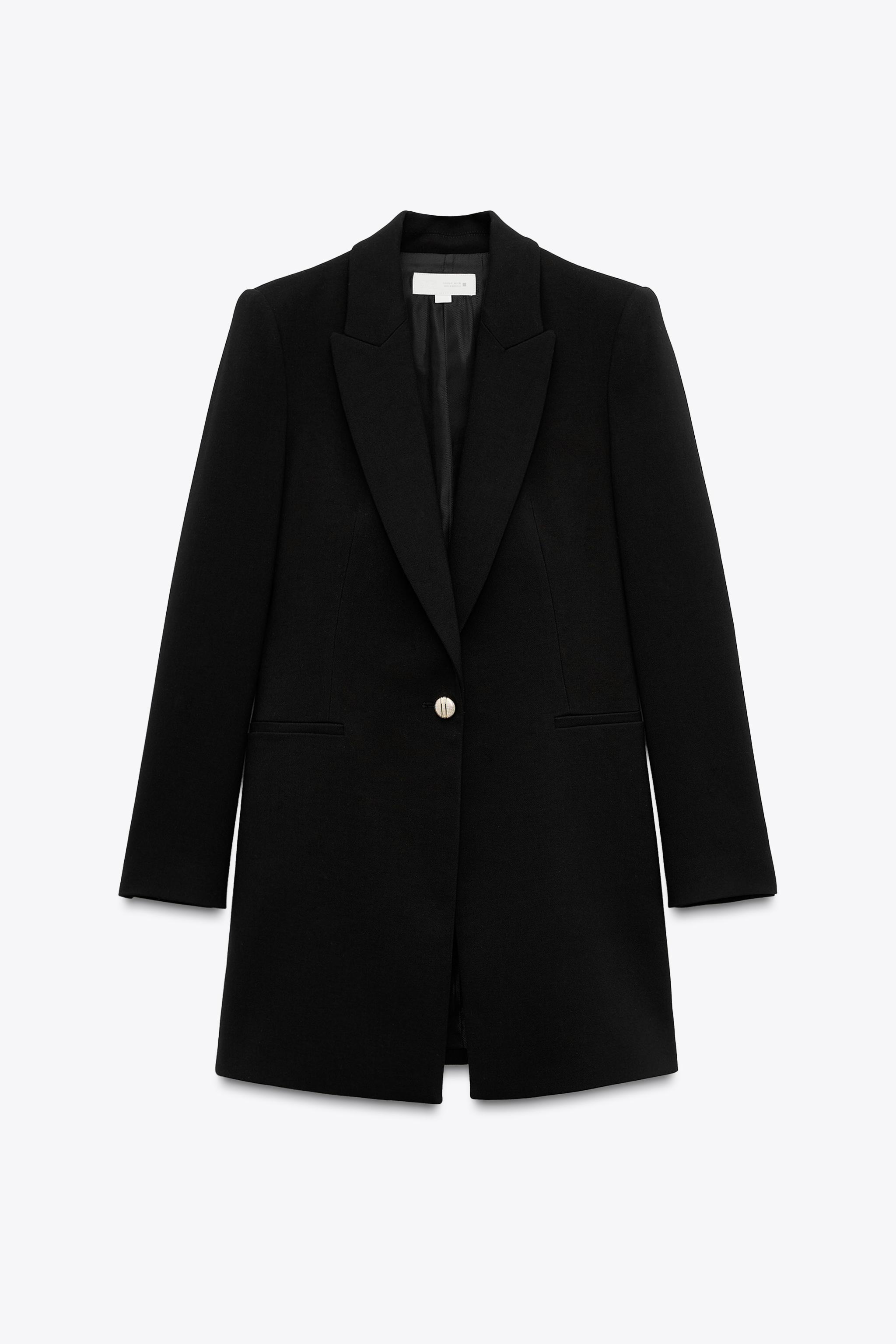 LONG BLAZER WITH SHOULDER PADS - Black | ZARA United States