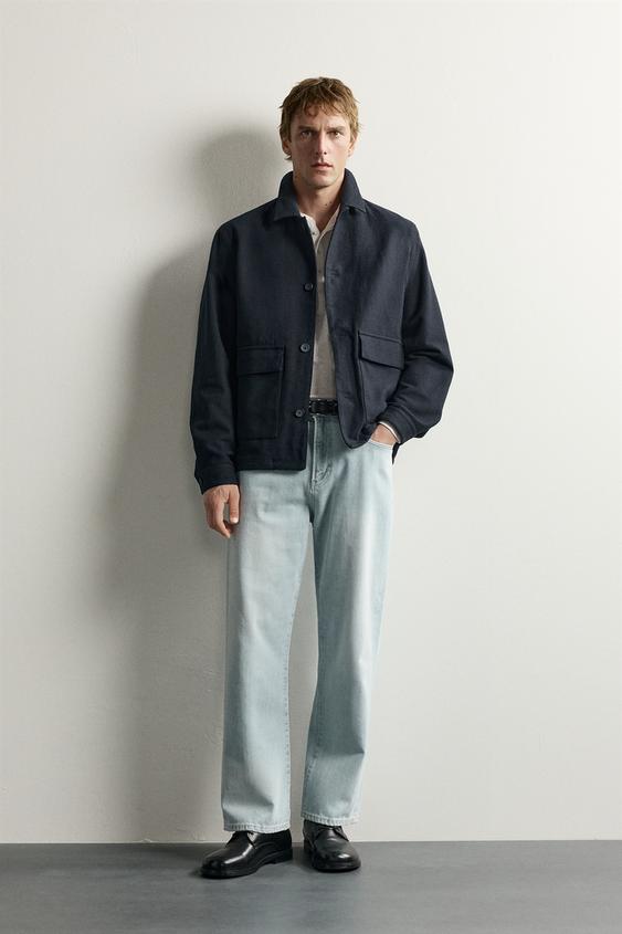 SOBRECAMISA RELAXED FIT ESTRUCTURA - Marino de Zara - Imagen 0
