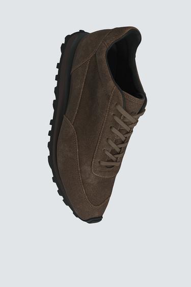 CASUAL LEATHER TRAINERS - Brown by Zara - Image 3