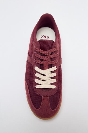 GIÀY THỂ THAO PHỐI CHẤT LIỆU - Đỏ Burgundy từ Zara