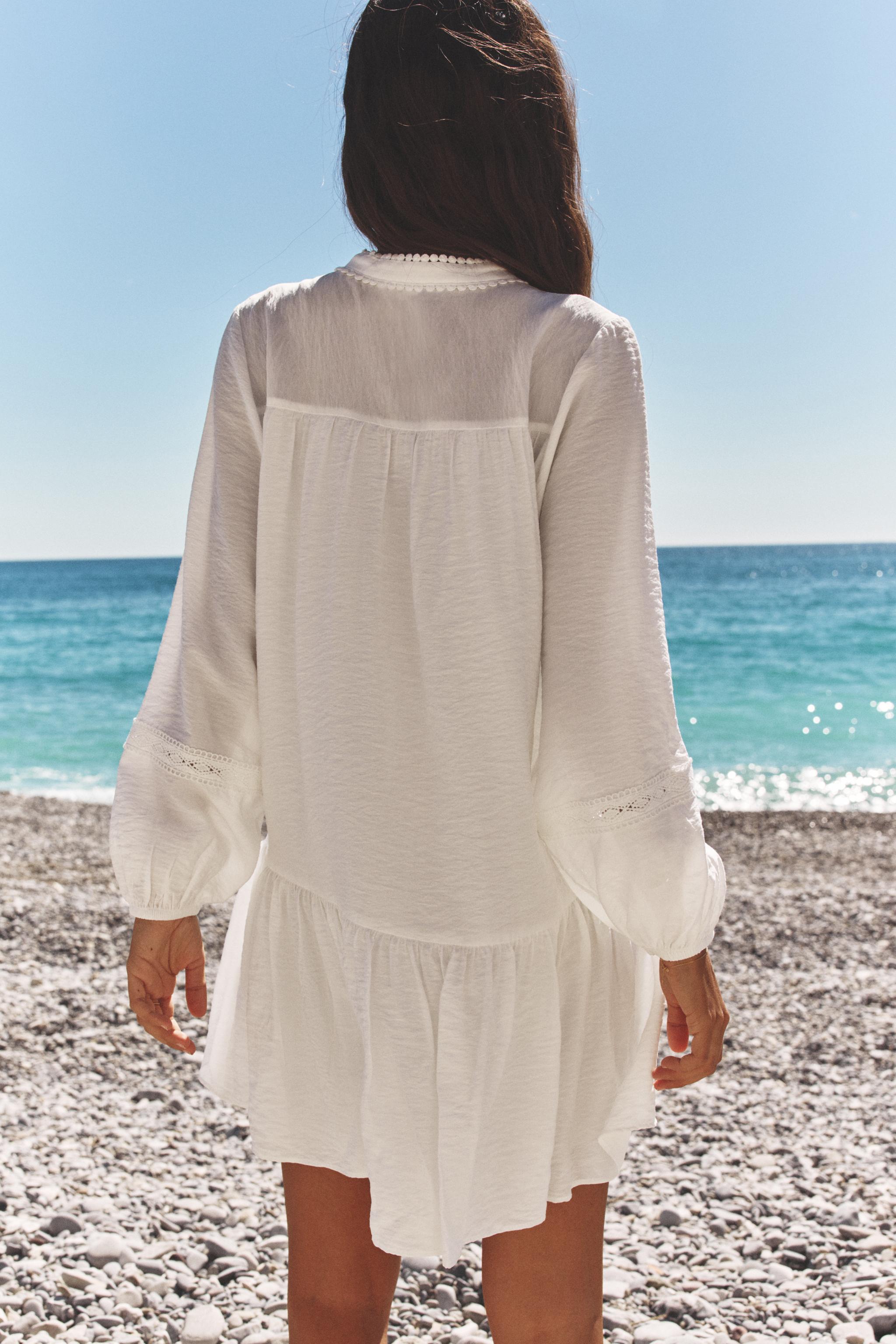 PINTUCK MINI DRESS - Ecru | ZARA United States