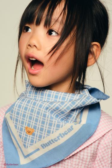 Zara BUTTERBEAR © 格紋印花頭巾 - 藍色