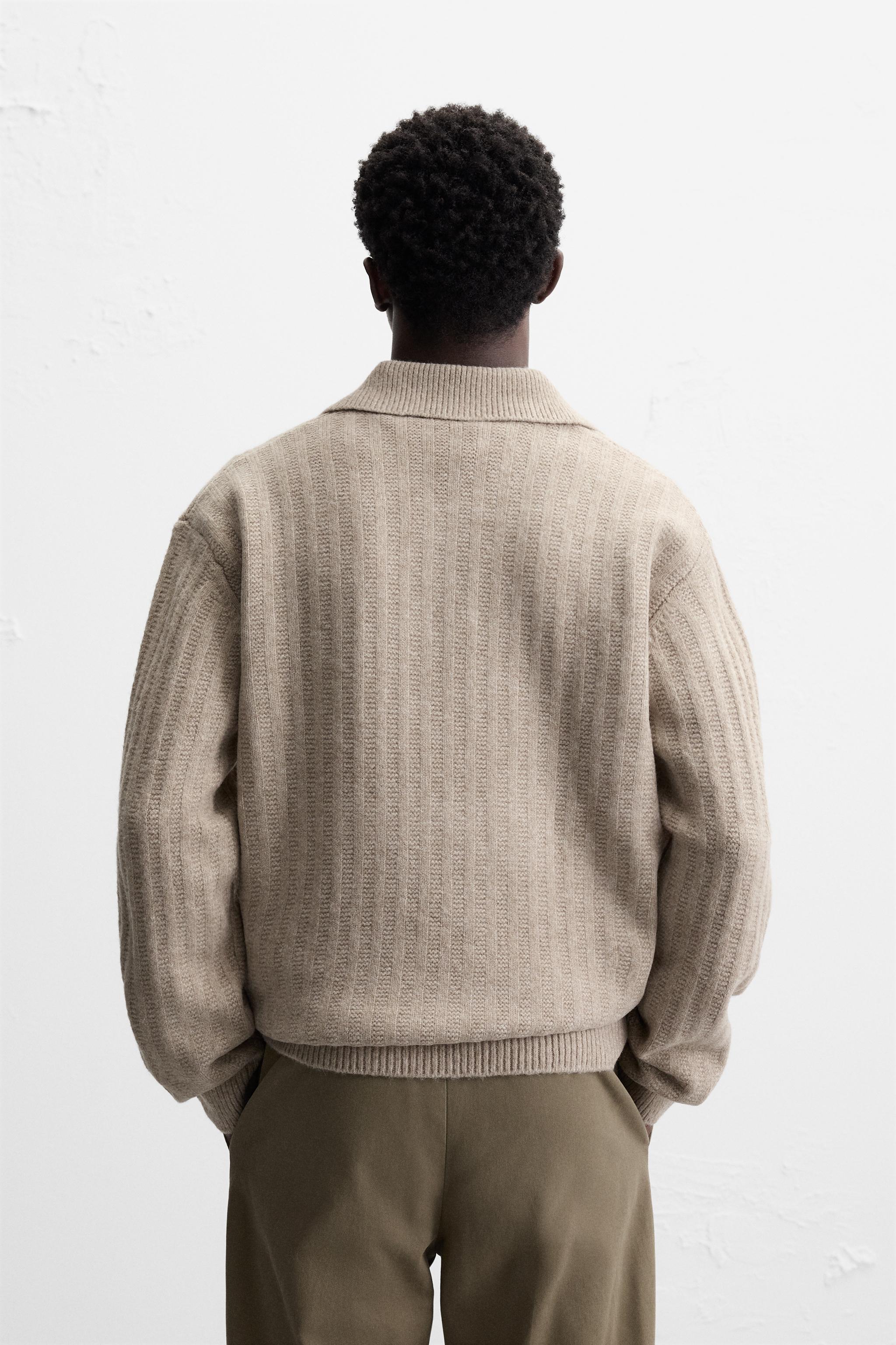リブ ニット ポロシャツ - ゴールデンブラウン | ZARA Japan / 日本