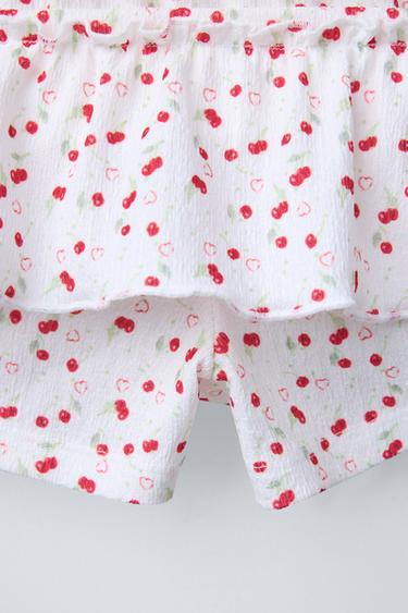 JUPE-SHORT STRUCTURÉE À IMPRIMÉ - Rouge de Zara - Image 3