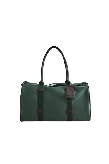REISETASCHE BAUMWOLLE UND LEDER - Grün von Zara