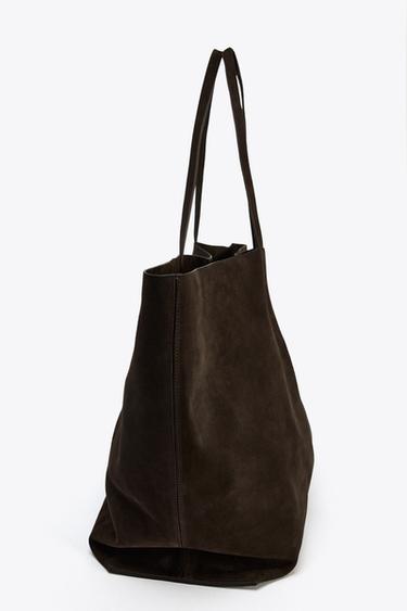 MAXI SAC SHOPPER EN DAIM - Marron de Zara - Image 4