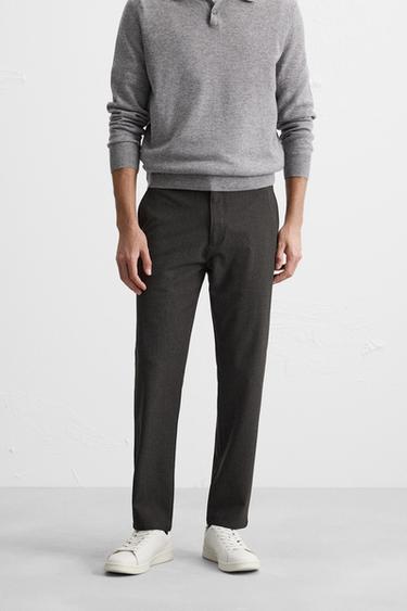 PANTALON À TEXTURE CONFORT - Marron chiné de Zara