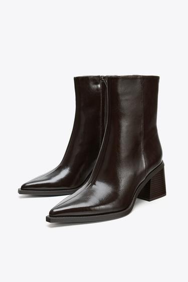 WIDE-HEEL ANKLE BOOTS - Brown by Zara - Image 3