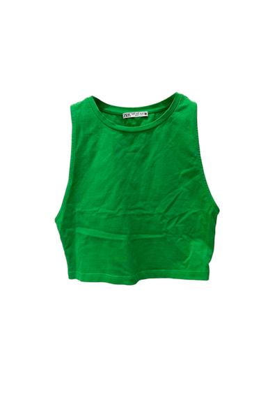 GREEN CROP TOP