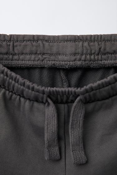 TEXT JOGGING BERMUDA SHORTS - Anthracite grey by Zara - Image 2