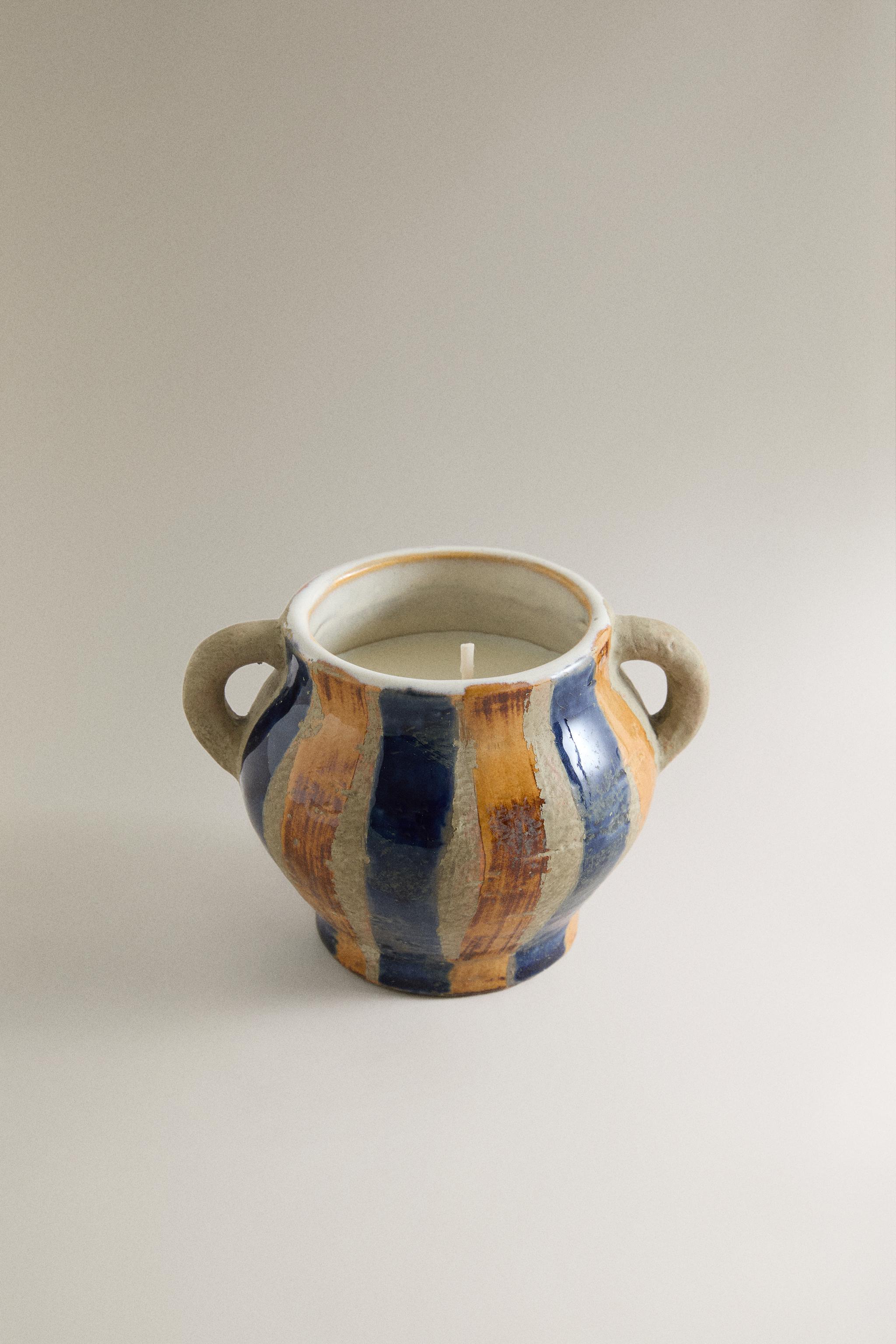 (170 G) ILLES BALEARS SCENTED CANDLE — Stripes