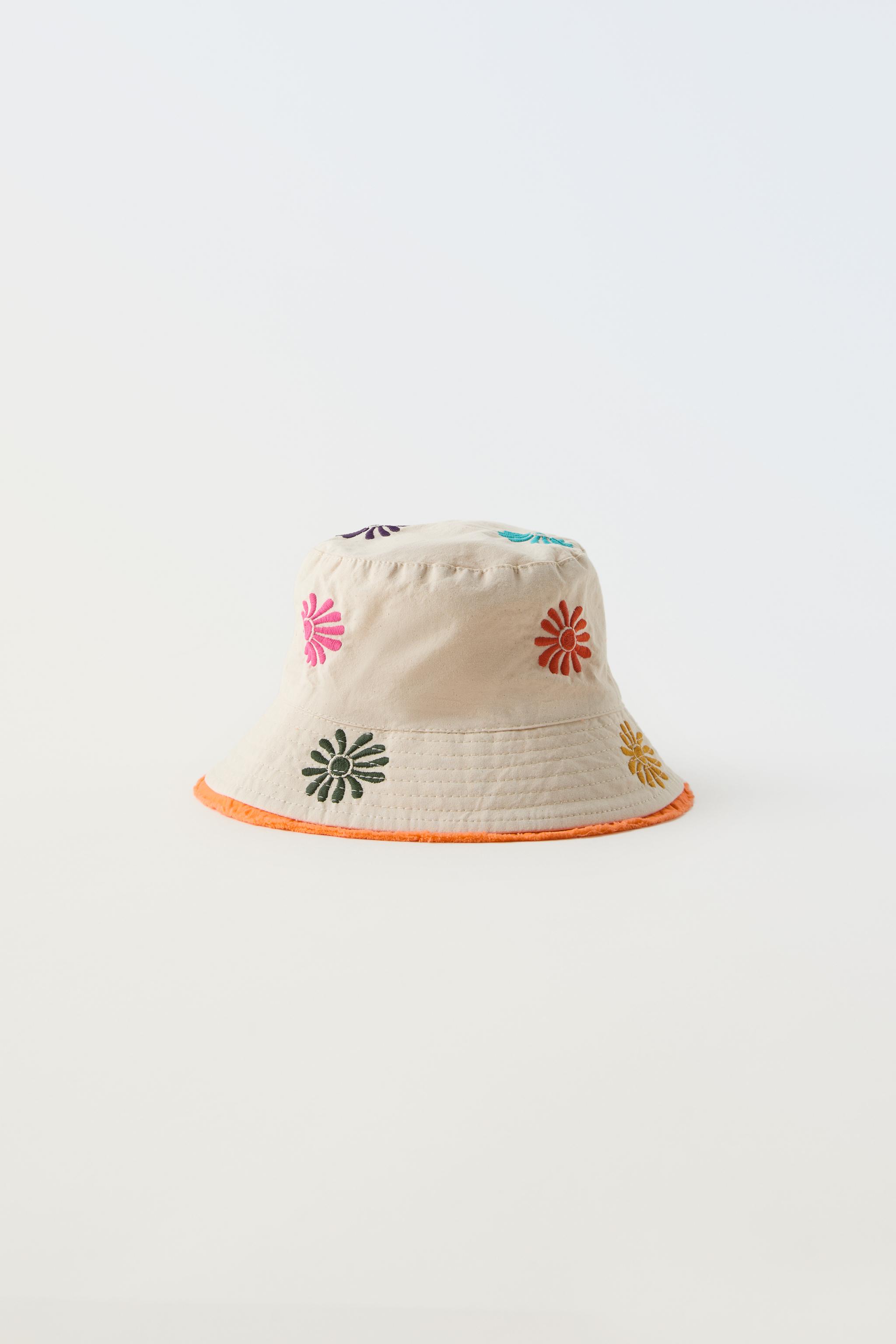 EMBROIDERED FLORAL BUCKET HAT - Ecru | ZARA Canada