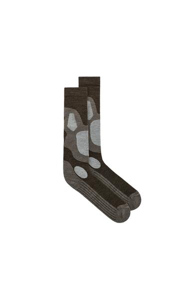 Zara SKI STRUCTURE KNEE SOCKS - Brown