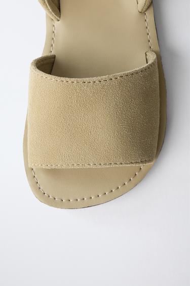 LEATHER SANDALS - Light beige by Zara - Image 6