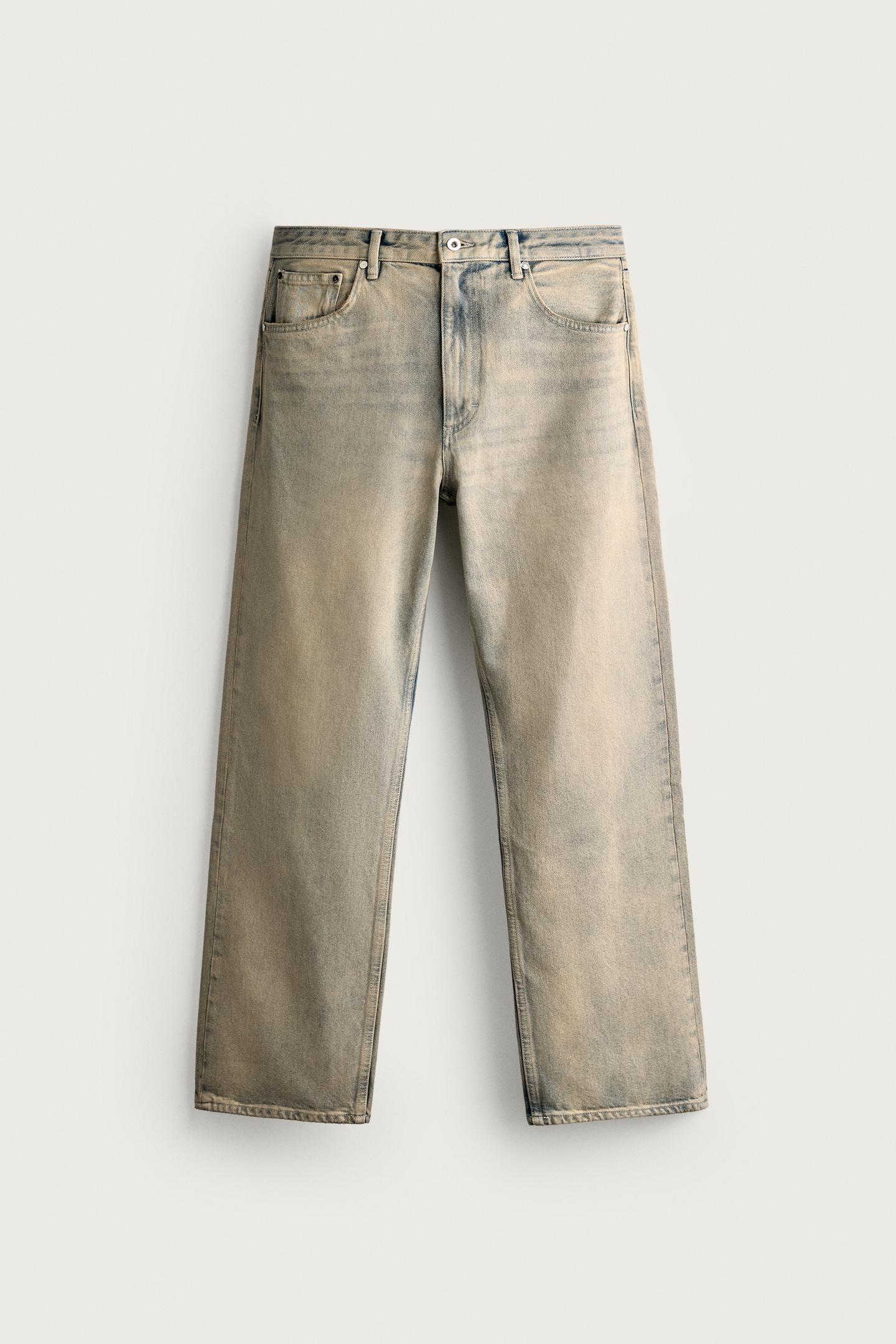 Мужские джинсы Zara Loose Fit, цвет: Синий / Зелёный — фото 7