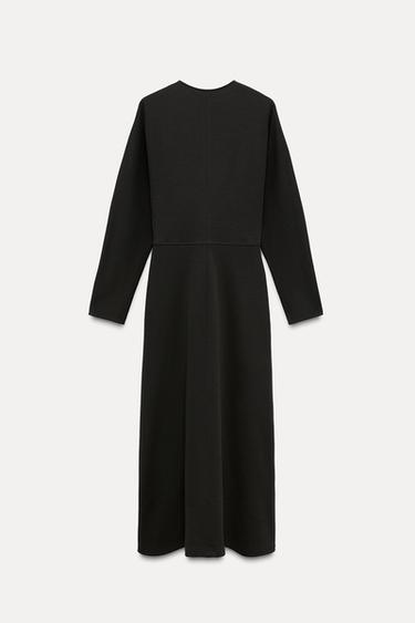 MITTELLANGES INTERLOCK-KLEID - Graphit von Zara