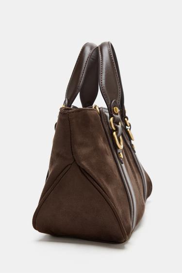 KLEINER SHOPPER MIT RINGEN - Braun von Zara