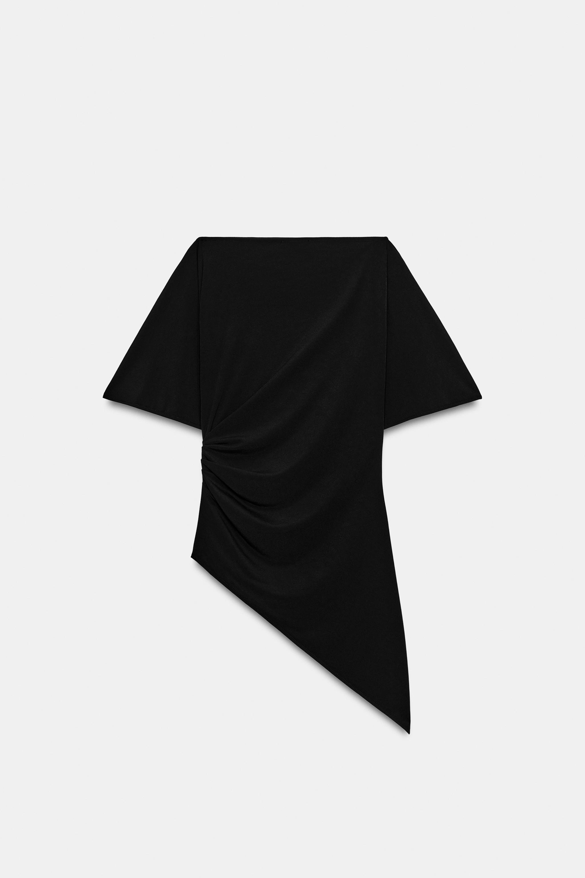 Женские топы Zara DRAPED CREPE TOP — фото 9