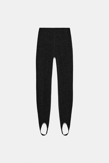 LEGGINGS FUSEAU STRETCH BRILLO - Negro de Zara