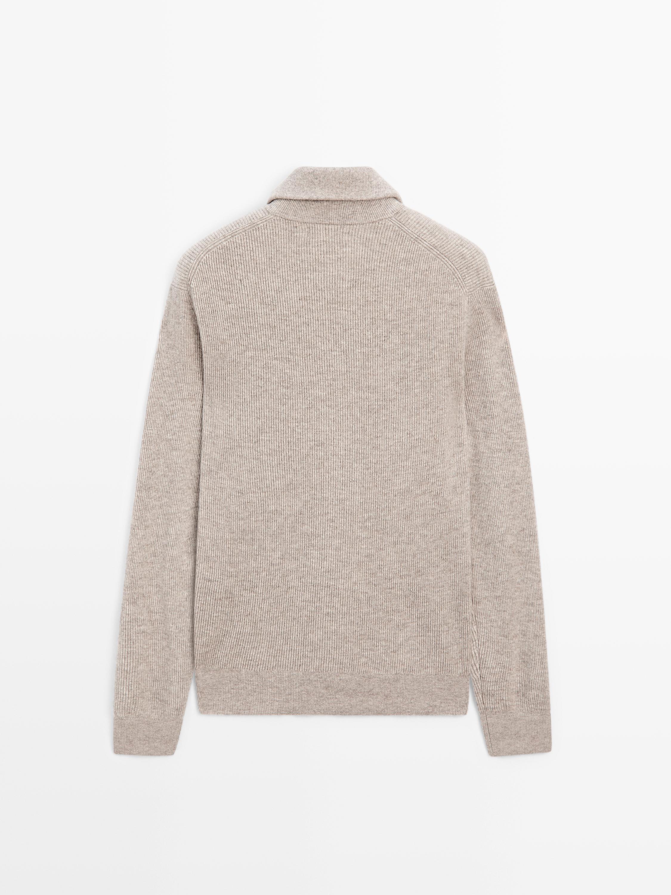 Pull en maille à col camionneur zipp