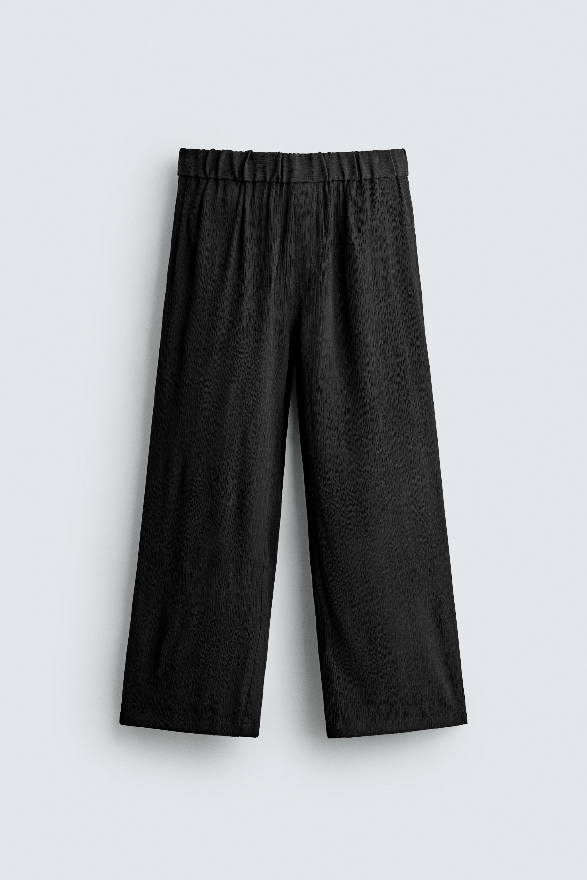 リラックスフィットテクスチャードパンツ - ブラック | ZARA Japan / 日本