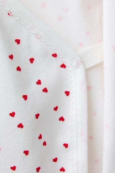 3-PACK OF KIMONO NECK HEART BODYSUITS - Ecru by Zara - Image 4