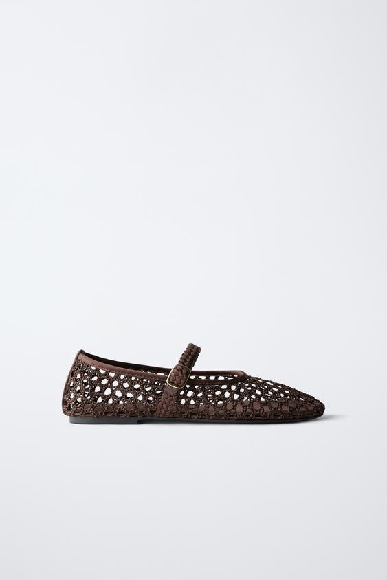 CUTWORK BALLERINAS - Brown by Zara - Image 0