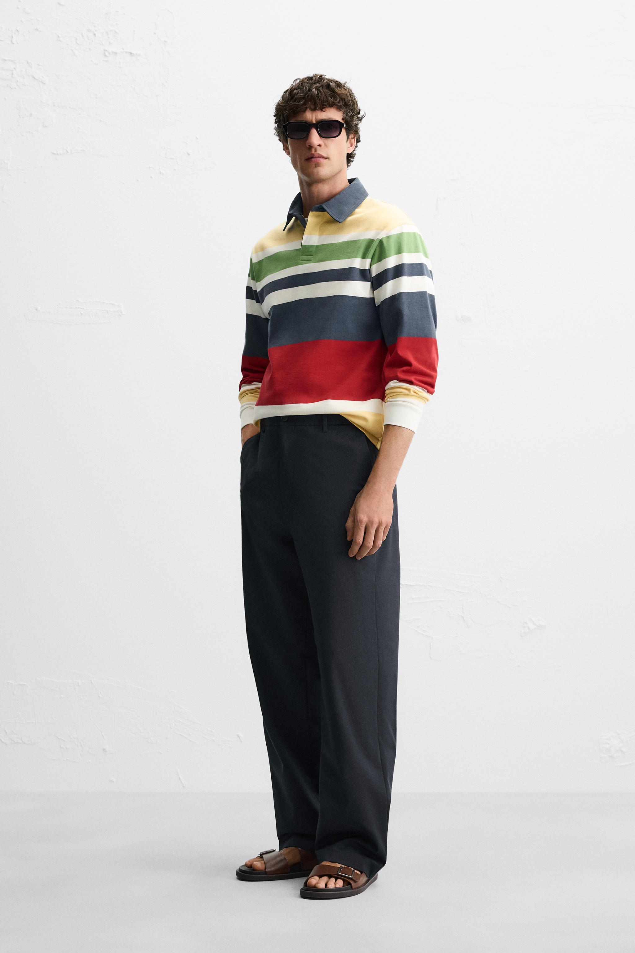 トップス time is on MIX FRONT PANEL POLO Navy White Stripe Versa Polo - Mizzen+Main